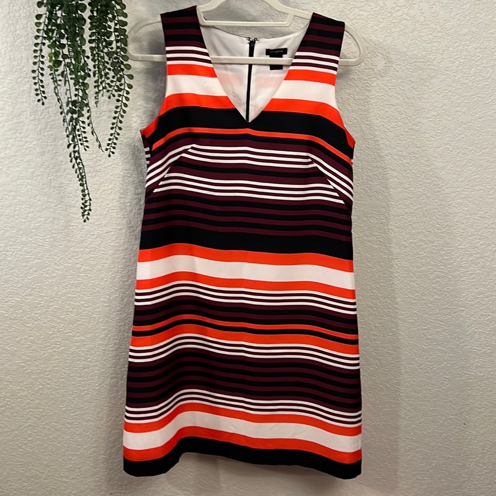 Ann Taylor MULTI-COLOR STRIPED CAREER COCKTAIL SHIFT DRESS